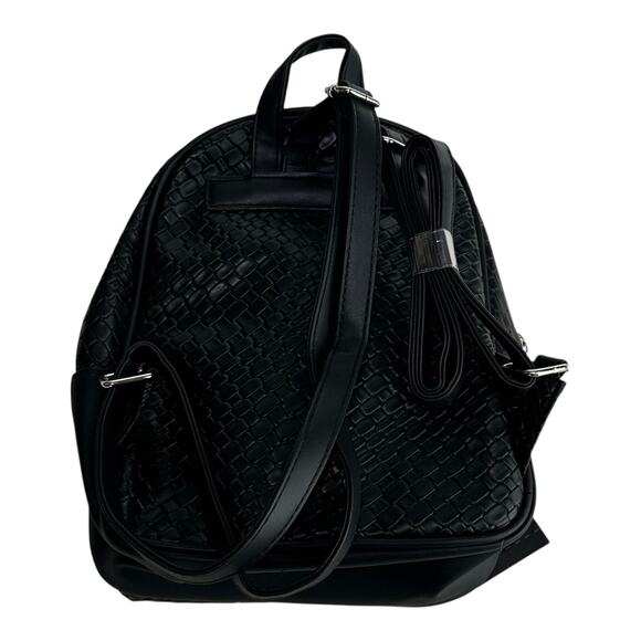 London Fog Bowery Medium Woven Backpack Black main image 4